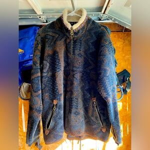 Men’s Vintage Kuhl Alf Fleece Deep Pile Brown Jacket Sherpa Collar